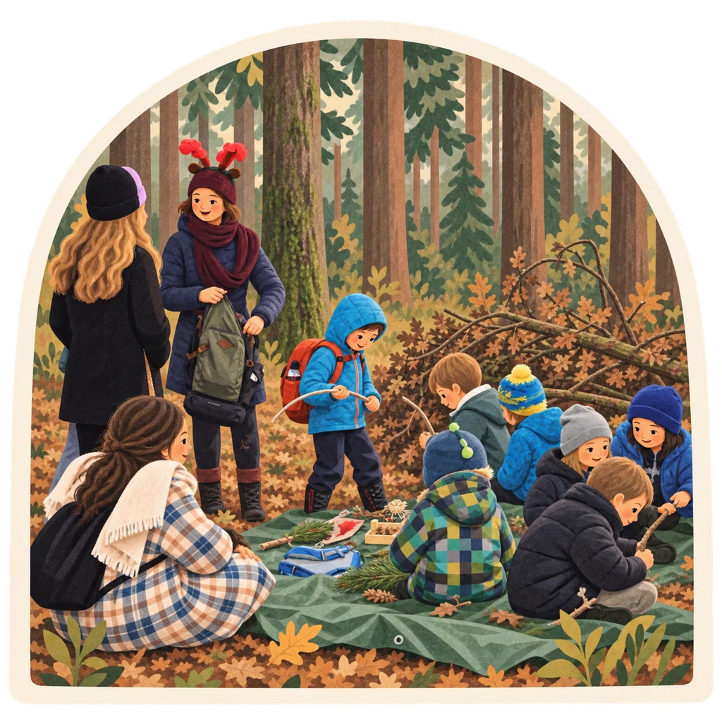 Ilustracja: Leśny piknik