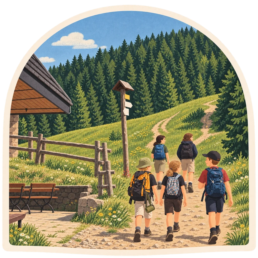 Ilustracja: Wędrówka w górach